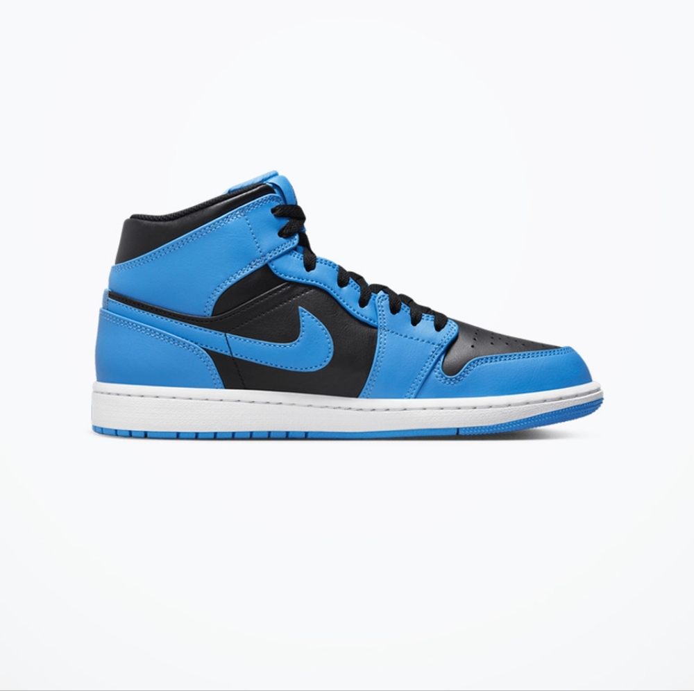 Men's AIR JORDAN 1 MIDUNIVERSITY BLUE/BLACK-WHITE